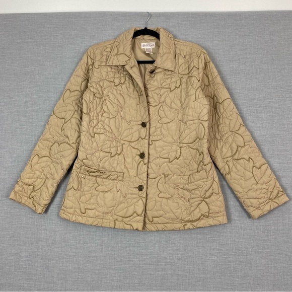 Northern Reflections Quilted Jacket Embroidered Leaf Design Size Small Pockets - Picture 1 of 9